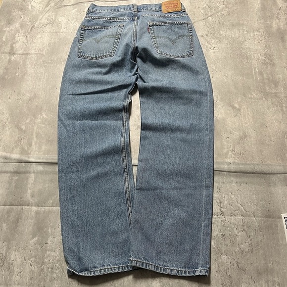 Levis 550 Jeans Mens 16 28x28 Blue Denim Relaxed Fit Straight Leg Cotton Zip Fly - Picture 7 of 11